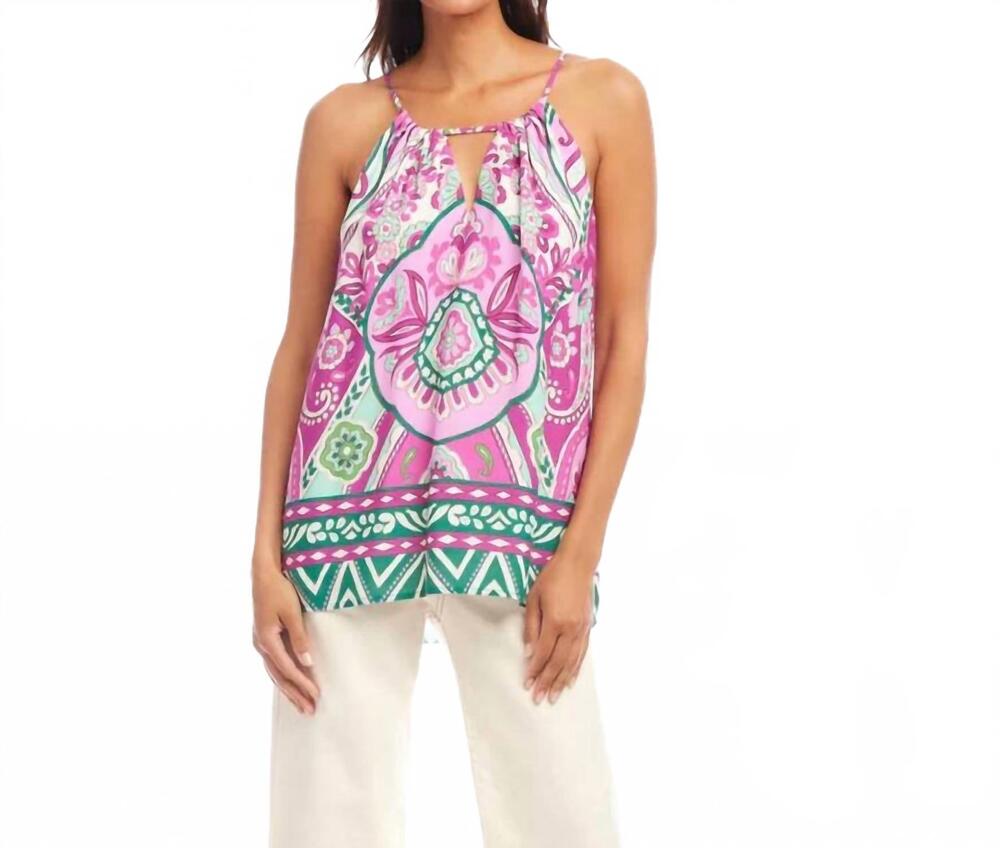 NEW KAREN KANE kira keyhole tank top in multicolor